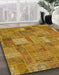 Machine Washable Abstract Yellow Rug in a Family Room, wshabs1665