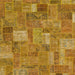 Square Abstract Yellow Patchwork Rug, abs1665