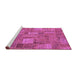 Sideview of Machine Washable Patchwork Purple Transitional Area Rugs, wshabs1665pur