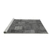 Sideview of Machine Washable Patchwork Gray Transitional Rug, wshabs1665gry