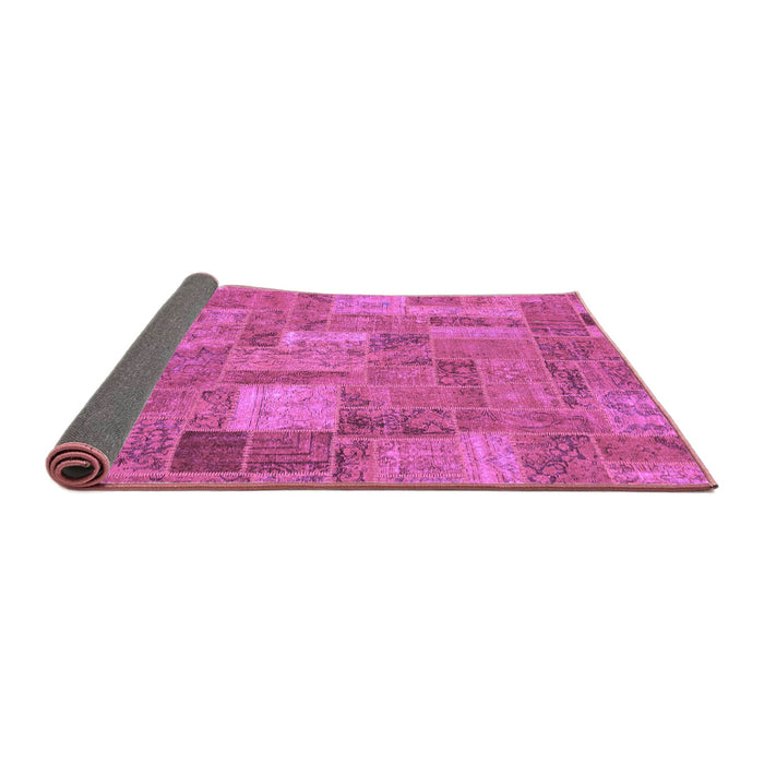 Sideview of Patchwork Purple Transitional Rug, abs1665pur