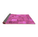 Sideview of Patchwork Purple Transitional Rug, abs1665pur