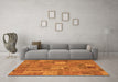 Machine Washable Patchwork Orange Transitional Area Rugs in a Living Room, wshabs1665org