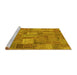 Sideview of Machine Washable Patchwork Yellow Transitional Rug, wshabs1665yw