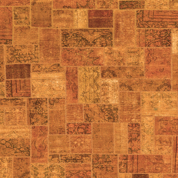 Square Patchwork Orange Transitional Rug, abs1665org