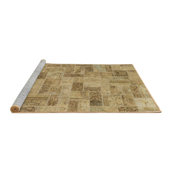 Sideview of Machine Washable Abstract Light Brown Rug, wshabs1666