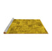 Sideview of Machine Washable Abstract Yellow Modern Rug, wshabs1666yw