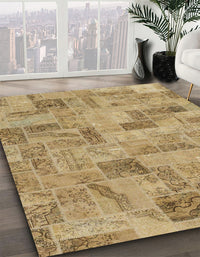 Abstract Light Brown Modern Rug, abs1666