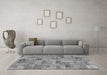 Machine Washable Abstract Gray Modern Rug in a Living Room,, wshabs1666gry