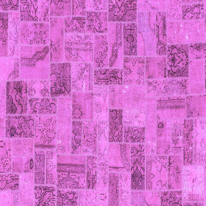 Square Machine Washable Abstract Purple Modern Area Rugs, wshabs1666pur