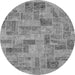 Round Machine Washable Abstract Gray Modern Rug, wshabs1666gry