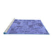 Sideview of Machine Washable Abstract Blue Modern Rug, wshabs1666blu