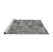 Sideview of Machine Washable Abstract Gray Modern Rug, wshabs1666gry