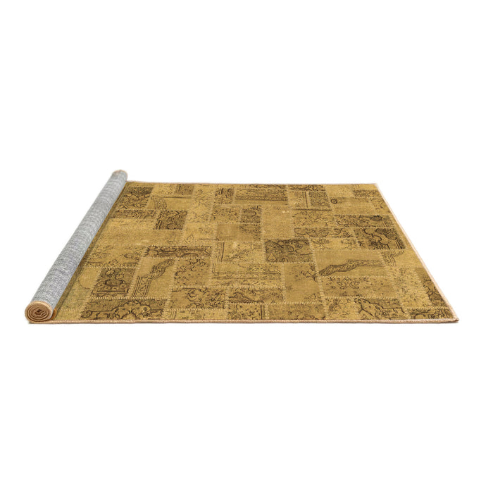 Sideview of Machine Washable Abstract Brown Modern Rug, wshabs1666brn