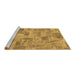 Sideview of Machine Washable Abstract Brown Modern Rug, wshabs1666brn