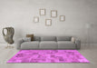 Machine Washable Abstract Purple Modern Area Rugs in a Living Room, wshabs1666pur