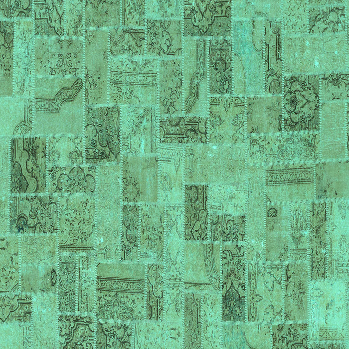 Square Machine Washable Abstract Turquoise Modern Area Rugs, wshabs1666turq