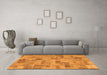 Machine Washable Abstract Orange Modern Area Rugs in a Living Room, wshabs1666org