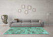 Machine Washable Abstract Light Blue Modern Rug in a Living Room, wshabs1666lblu