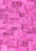 Machine Washable Abstract Pink Modern Rug, wshabs1666pnk