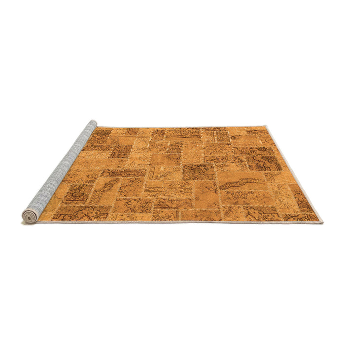 Sideview of Machine Washable Abstract Orange Modern Area Rugs, wshabs1666org