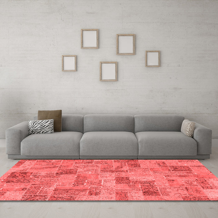 Modern Red Washable Rugs