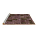 Sideview of Machine Washable Abstract Bakers Brown Rug, wshabs1667