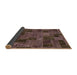 Sideview of Abstract Bakers Brown Patchwork Rug, abs1667