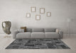 Machine Washable Patchwork Gray Transitional Rug in a Living Room,, wshabs1667gry