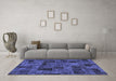 Machine Washable Patchwork Blue Transitional Rug in a Living Room, wshabs1667blu