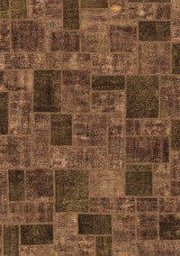 Patchwork Brown Transitional Rug, abs1667brn