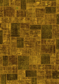 Patchwork Yellow Transitional Rug, abs1667yw