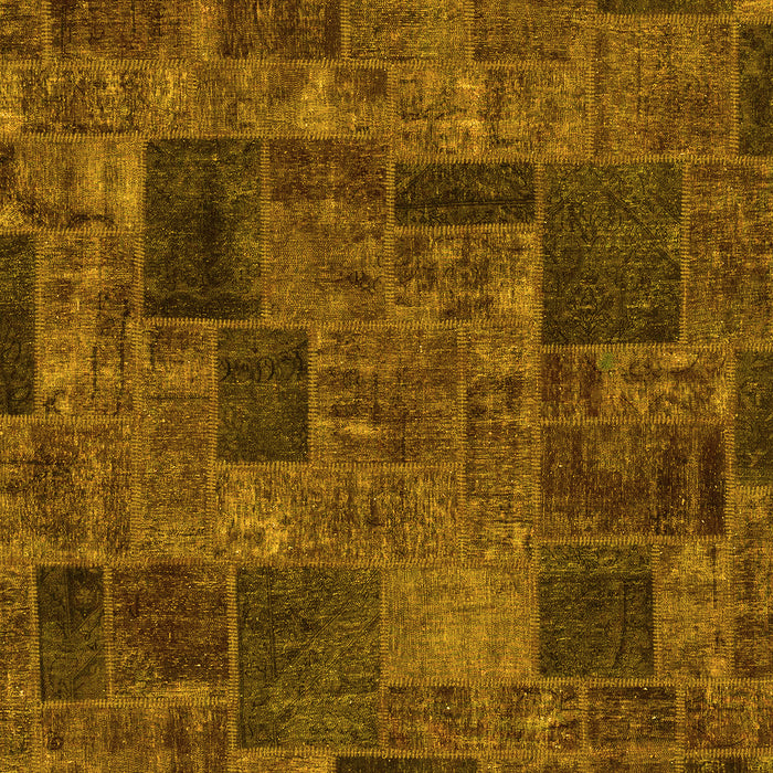 Patchwork Yellow Transitional Rug, abs1667yw