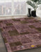 Abstract Bakers Brown Patchwork Rug in Family Room, abs1667