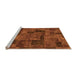 Sideview of Machine Washable Patchwork Orange Transitional Area Rugs, wshabs1667org