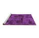 Sideview of Machine Washable Patchwork Purple Transitional Area Rugs, wshabs1667pur