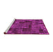 Sideview of Machine Washable Patchwork Pink Transitional Rug, wshabs1667pnk