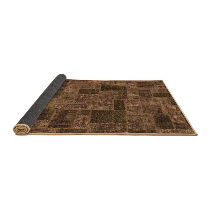 Sideview of Patchwork Brown Transitional Rug, abs1667brn