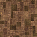 Square Patchwork Brown Transitional Rug, abs1667brn