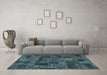 Machine Washable Patchwork Light Blue Transitional Rug in a Living Room, wshabs1667lblu