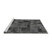 Sideview of Machine Washable Patchwork Gray Transitional Rug, wshabs1667gry