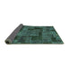 Sideview of Patchwork Turquoise Transitional Rug, abs1667turq