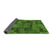 Sideview of Patchwork Green Transitional Rug, abs1667grn