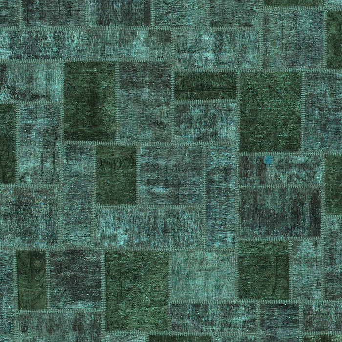 Patchwork Turquoise Transitional Rug, abs1667turq