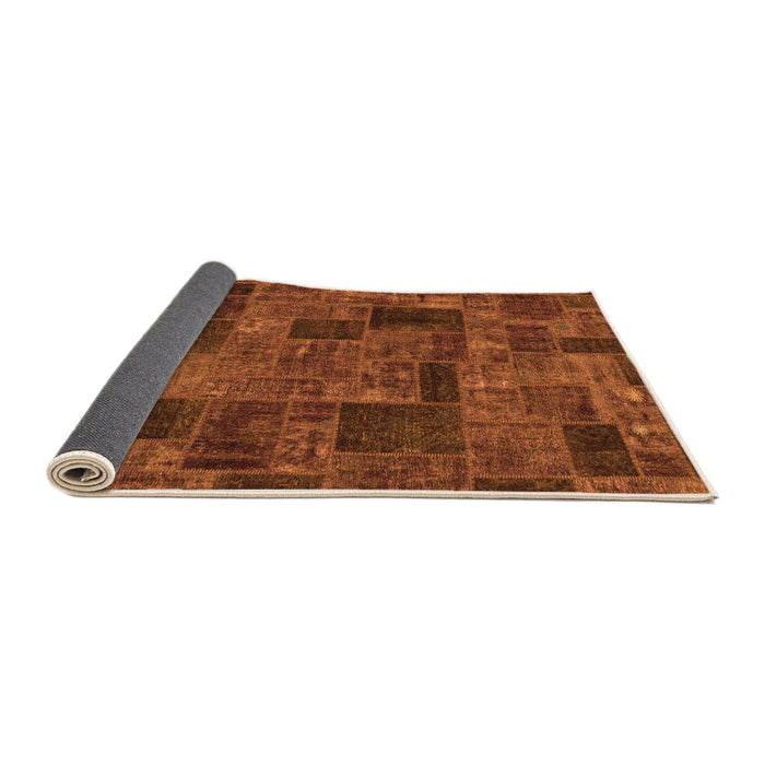 Sideview of Patchwork Orange Transitional Rug, abs1667org
