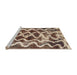 Sideview of Machine Washable Abstract Sepia Brown Rug, wshabs1668