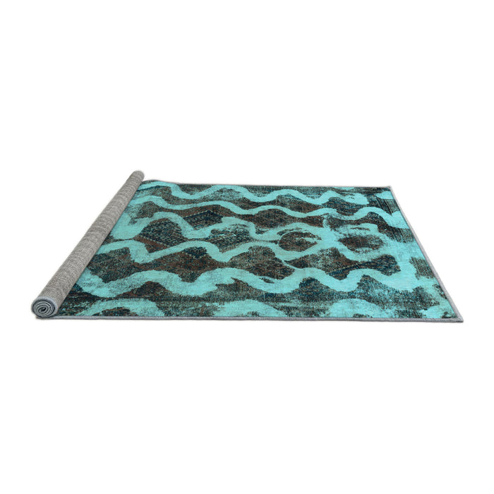 Sideview of Machine Washable Abstract Light Blue Modern Rug, wshabs1668lblu