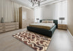 Machine Washable Abstract Sepia Brown Rug in a Bedroom, wshabs1668