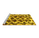 Sideview of Machine Washable Abstract Yellow Modern Rug, wshabs1668yw