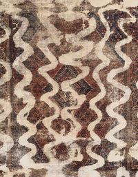 Machine Washable Abstract Sepia Brown Rug, wshabs1668